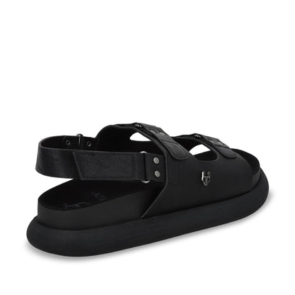 Sandalia Plano Negro Mujer 53701