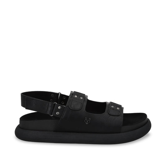 Sandalia Plano Negro Mujer 53701