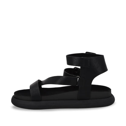 Sandalia Plano Negro Mujer 53702