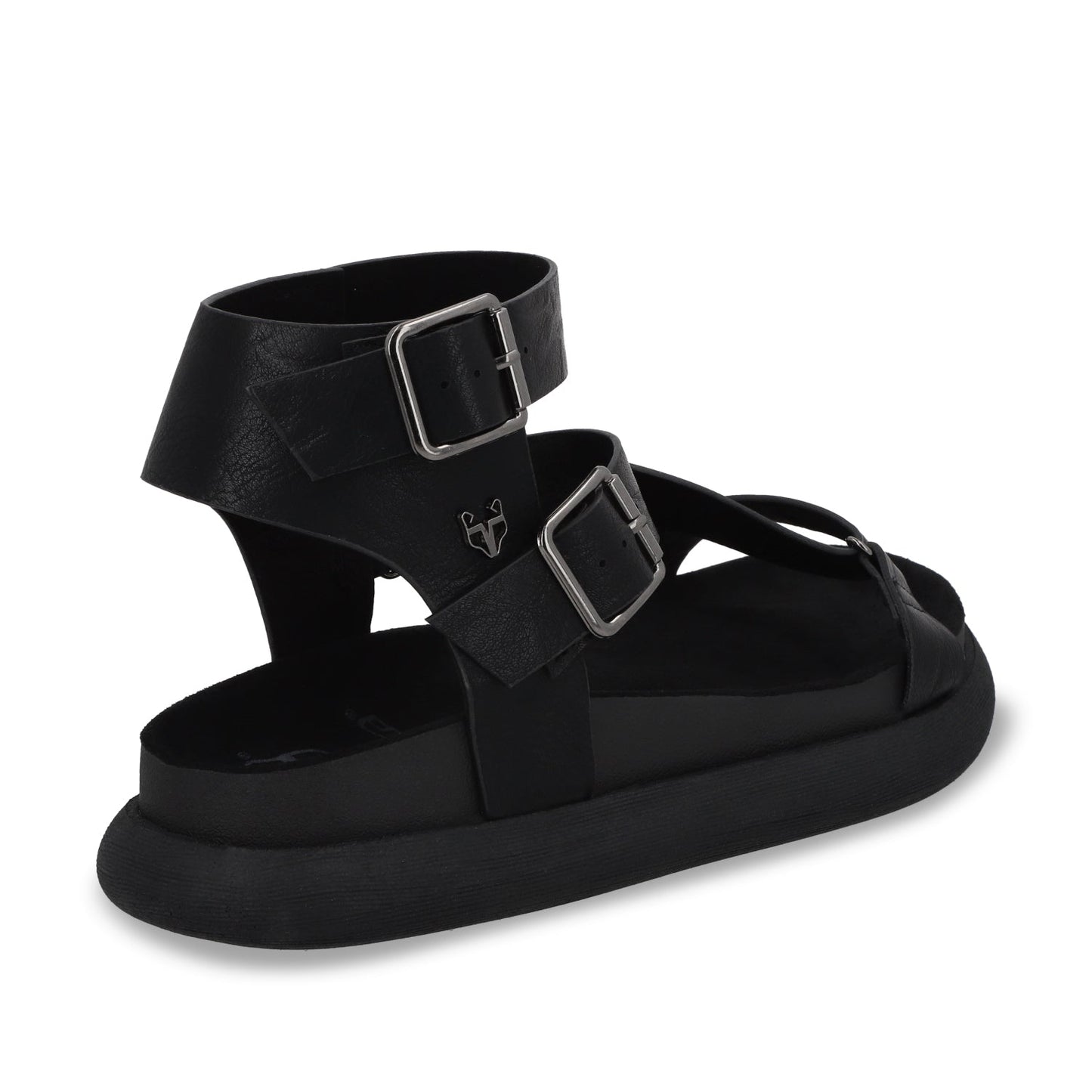 Sandalia Plano Negro Mujer 53702