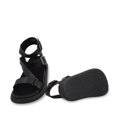 Sandalia Plano Negro Mujer 53702