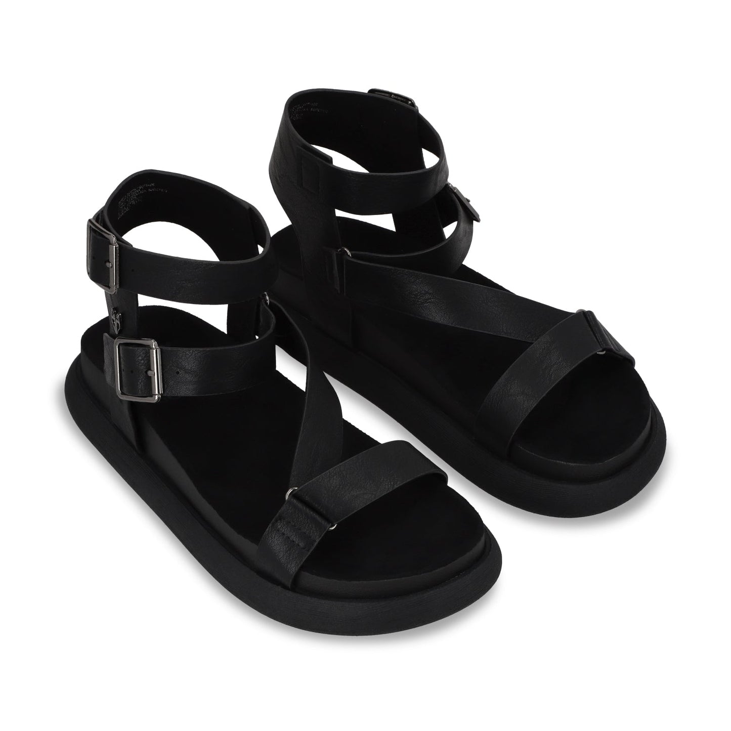 Sandalia Plano Negro Mujer 53702