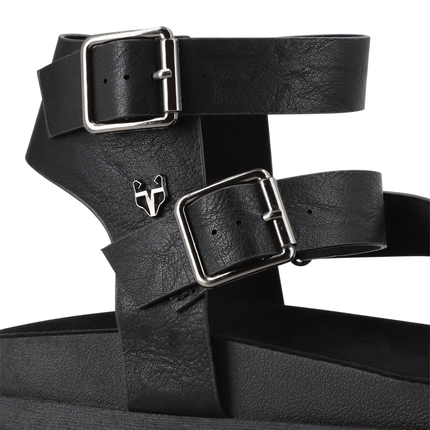 Sandalia Plano Negro Mujer 53702
