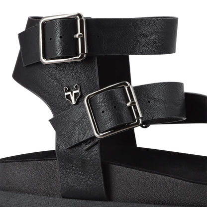 Sandalia Plano Negro Mujer 53702