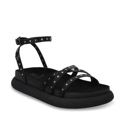 Sandalia Plano Negro Mujer 53703