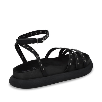 Sandalia Plano Negro Mujer 53703