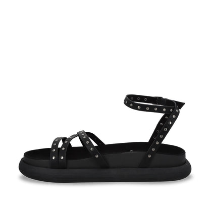 Sandalia Plano Negro Mujer 53703