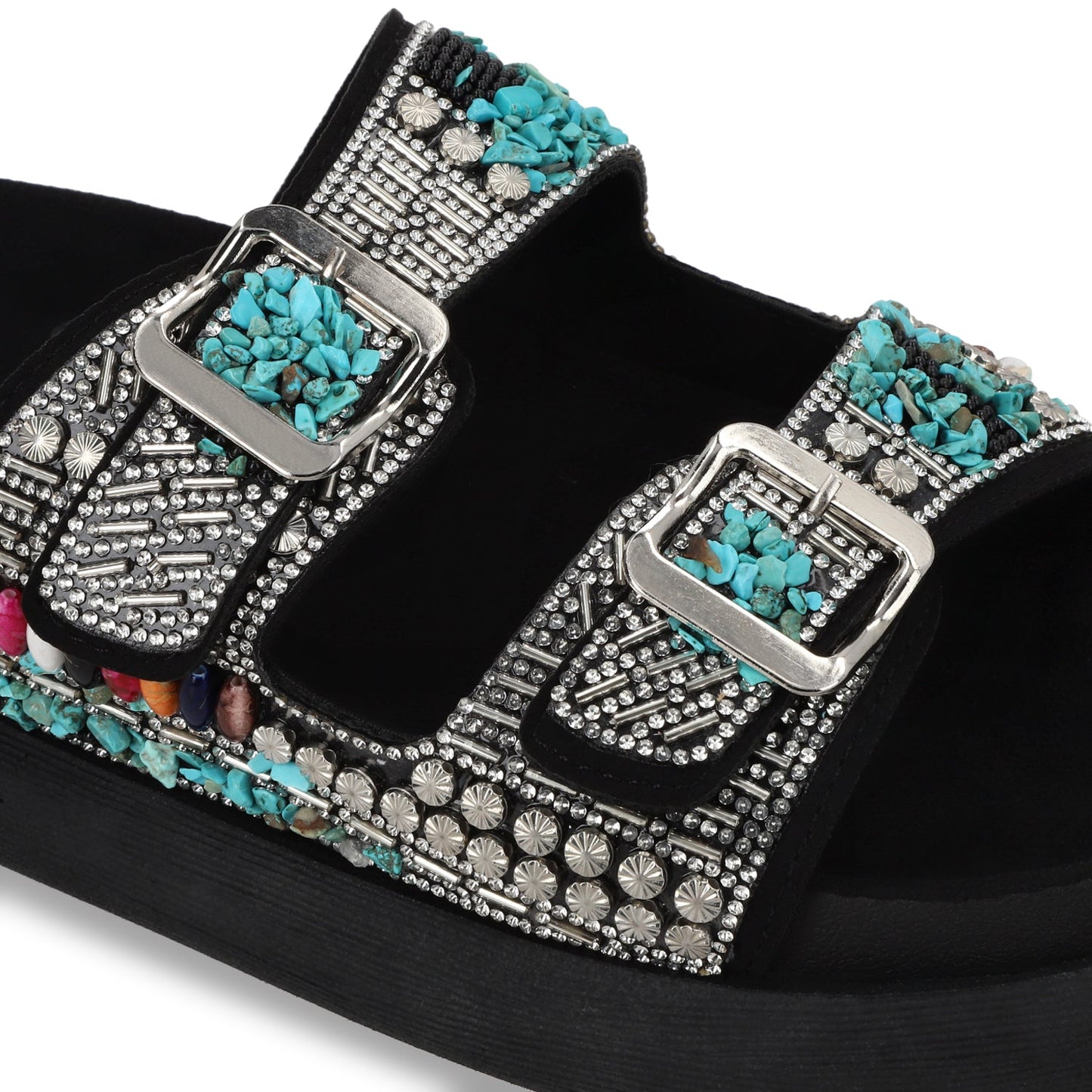 Sandalia Plano Negro Mujer 53705