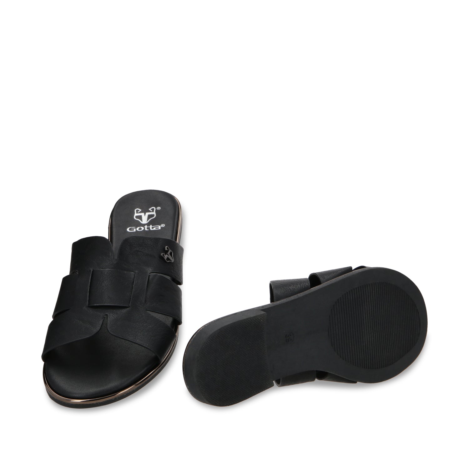 Sandalia Plano Negro Mujer 55210 - Gotta Mexico