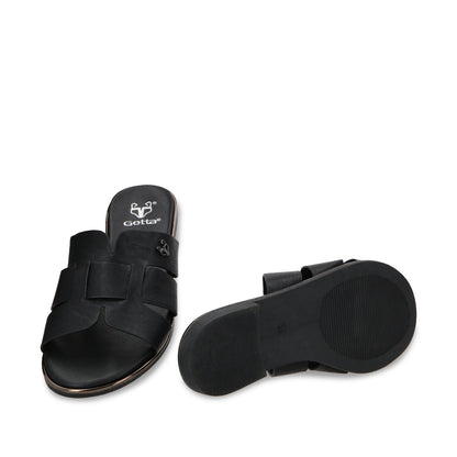 Sandalia Plano Negro Mujer 55210 - Gotta Mexico