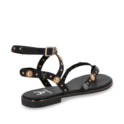 Sandalia Plano Negro Mujer 55211 - Gotta Mexico