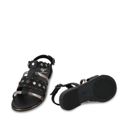 Sandalia Plano Negro Mujer 55212 - Gotta Mexico