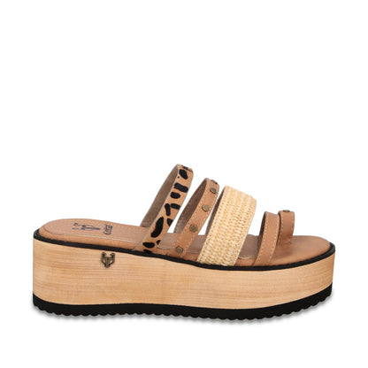 Sandalia Plataforma Beige Mujer 15617 - Gotta Mexico