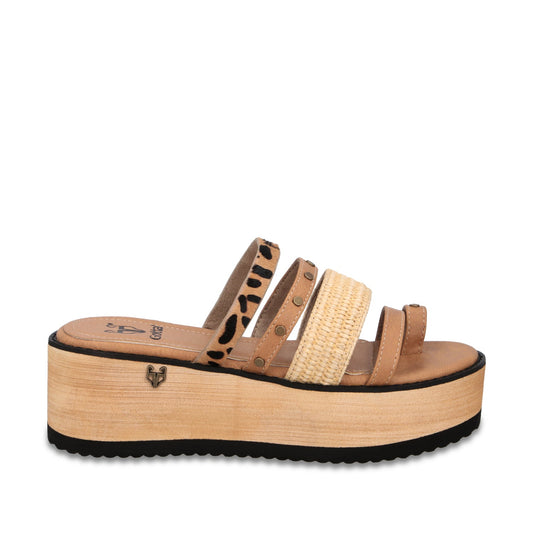 Sandalia Plataforma Beige Mujer 15617 - Gotta Mexico