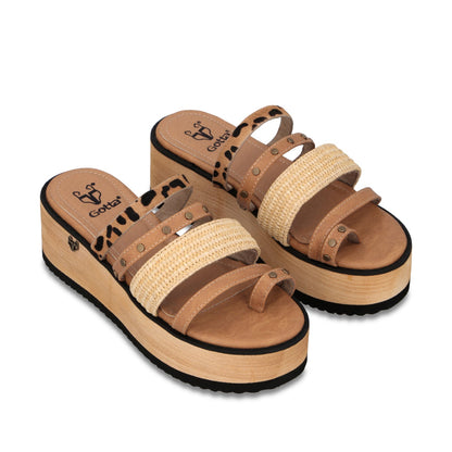 Sandalia Plataforma Beige Mujer 15617 - Gotta Mexico