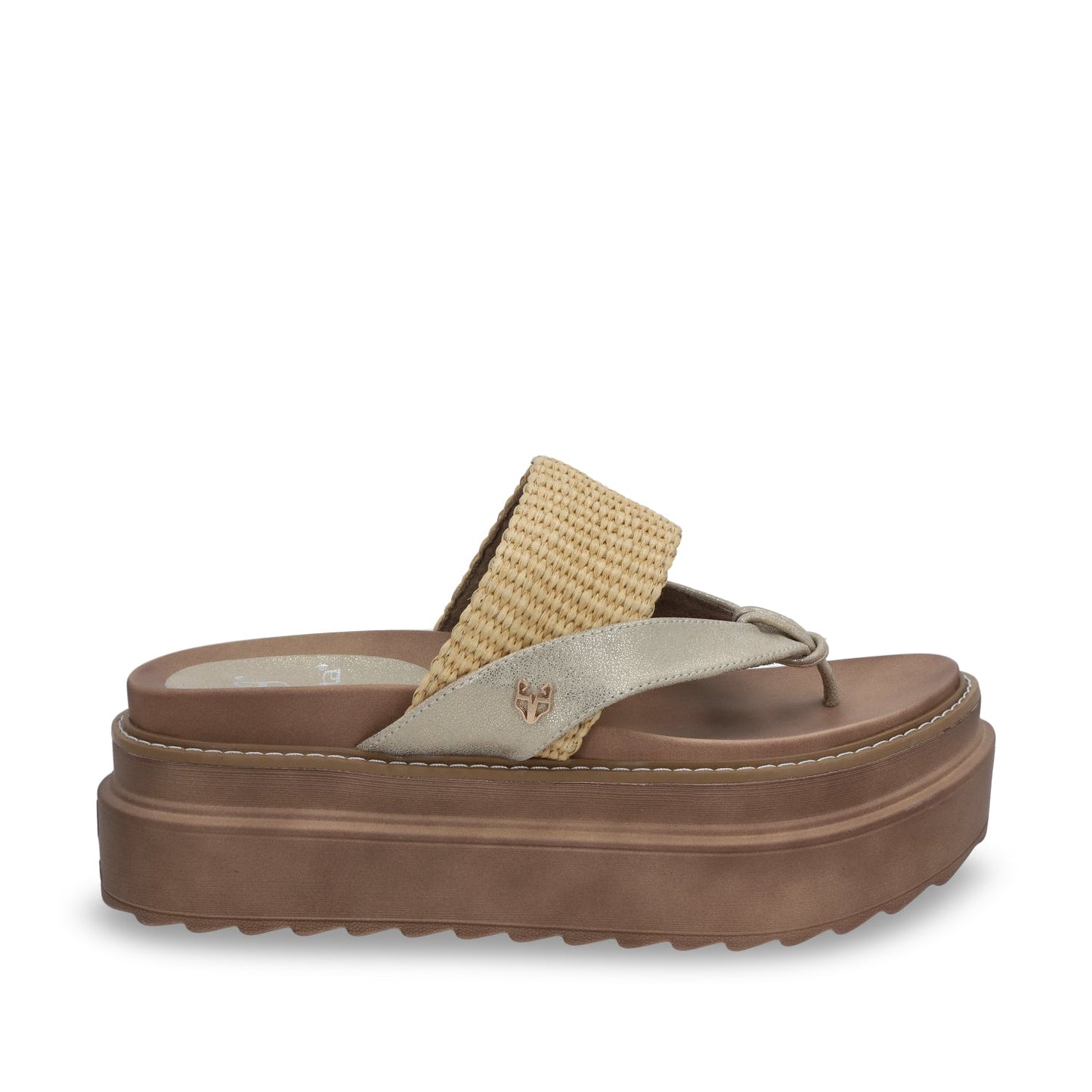 Sandalia Plataforma Beige Mujer 25234