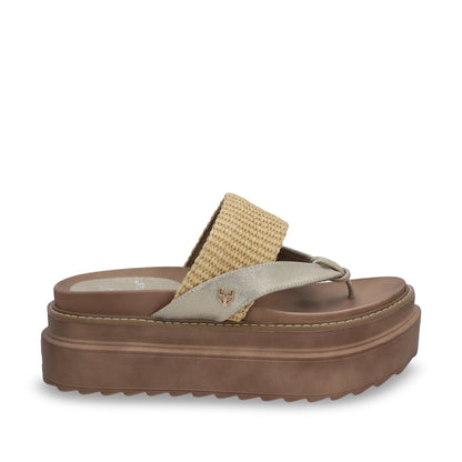 Sandalia Plataforma Beige Mujer 25234
