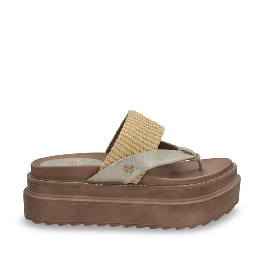Sandalia Plataforma Beige Mujer 25234