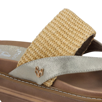 Sandalia Plataforma Beige Mujer 25234