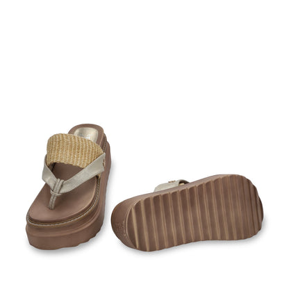 Sandalia Plataforma Beige Mujer 25234