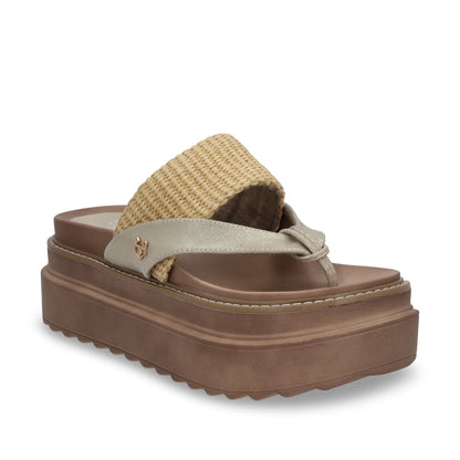 Sandalia Plataforma Beige Mujer 25234