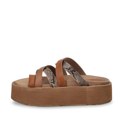 Sandalia Plataforma Beige Mujer 55940