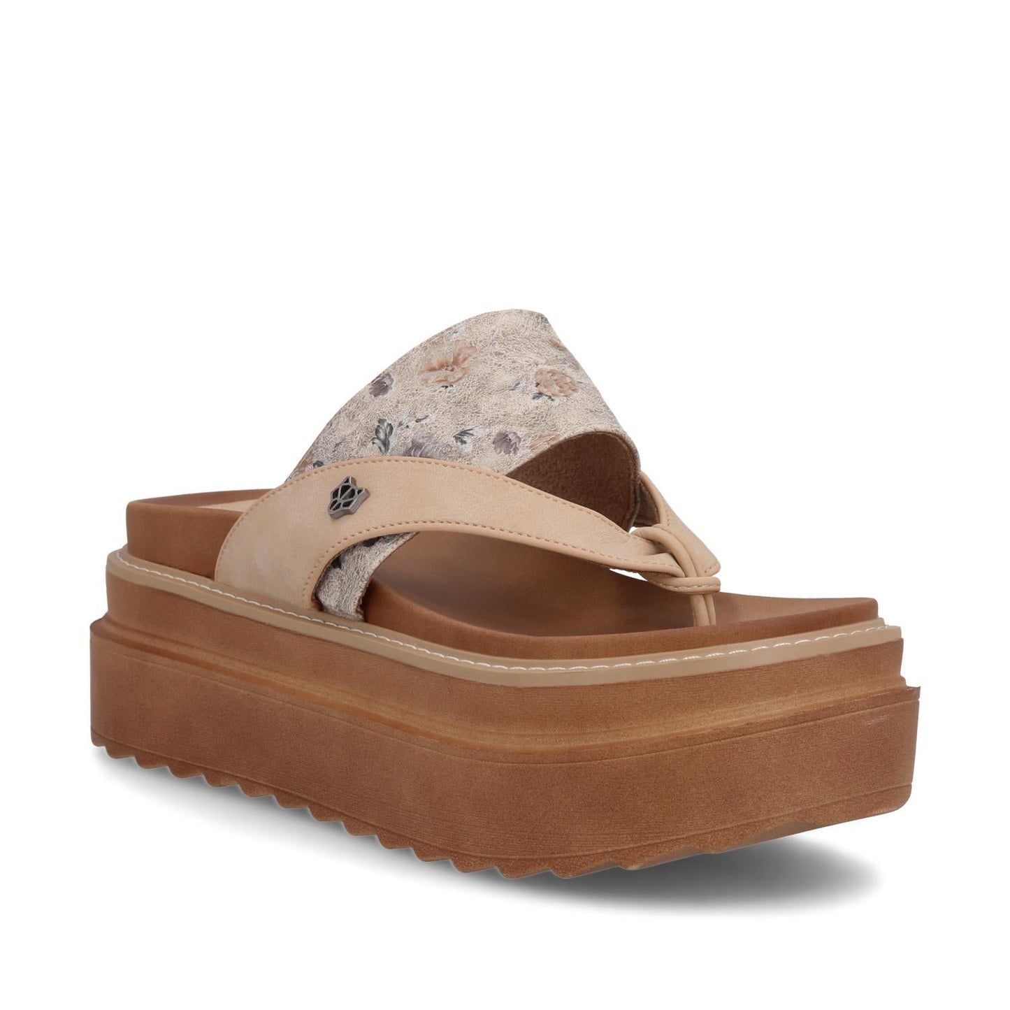 Sandalia Plataforma Camel Mujer 25234