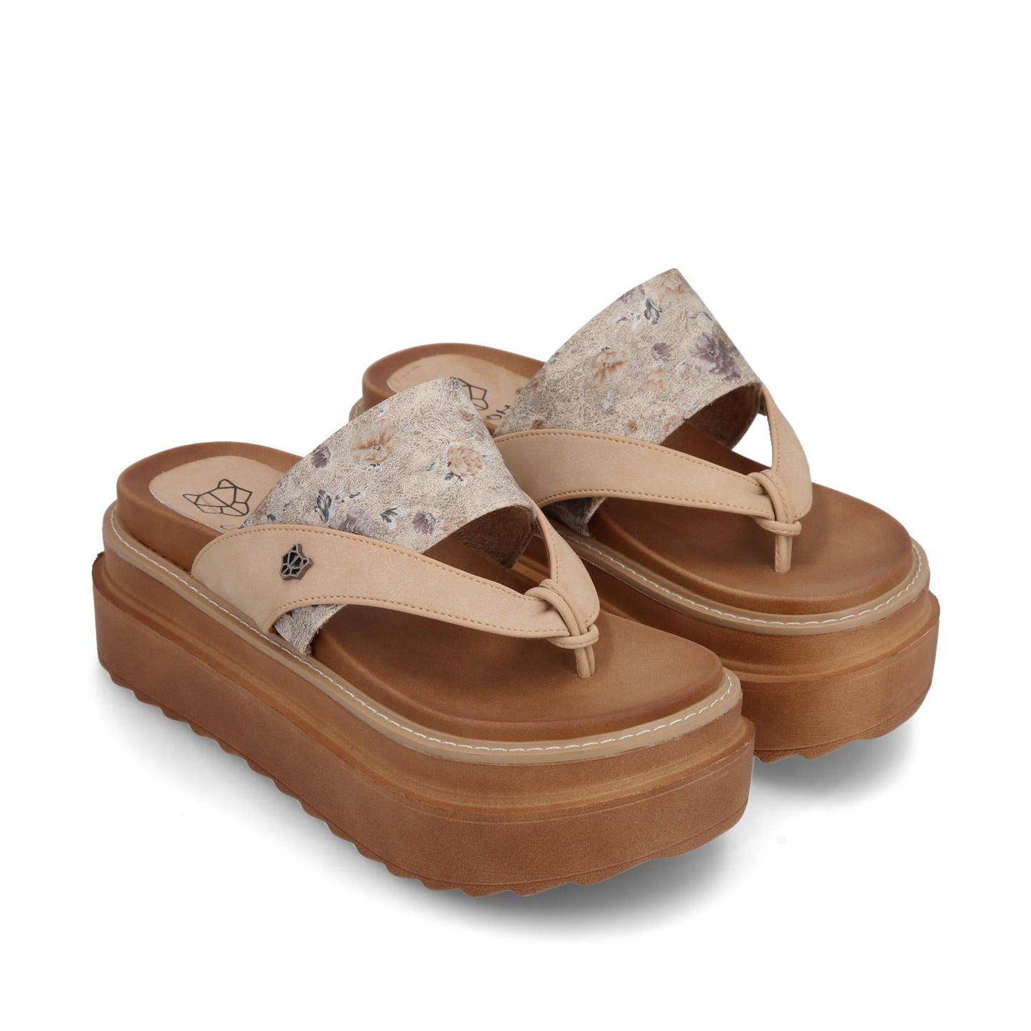 Sandalia Plataforma Camel Mujer 25234
