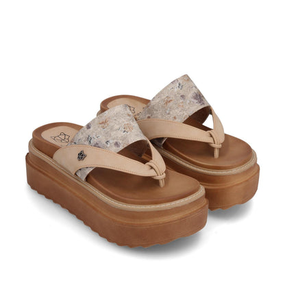 Sandalia Plataforma Camel Mujer 25234