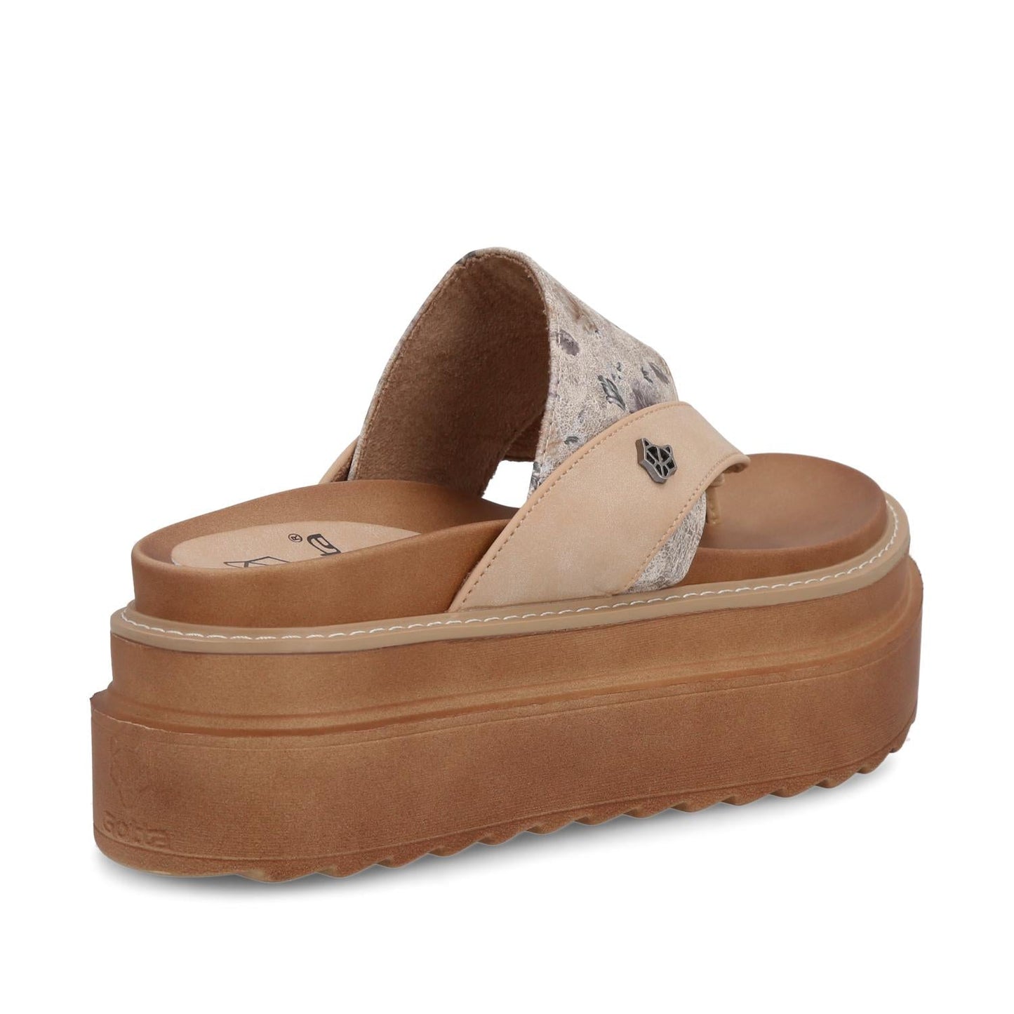 Sandalia Plataforma Camel Mujer 25234