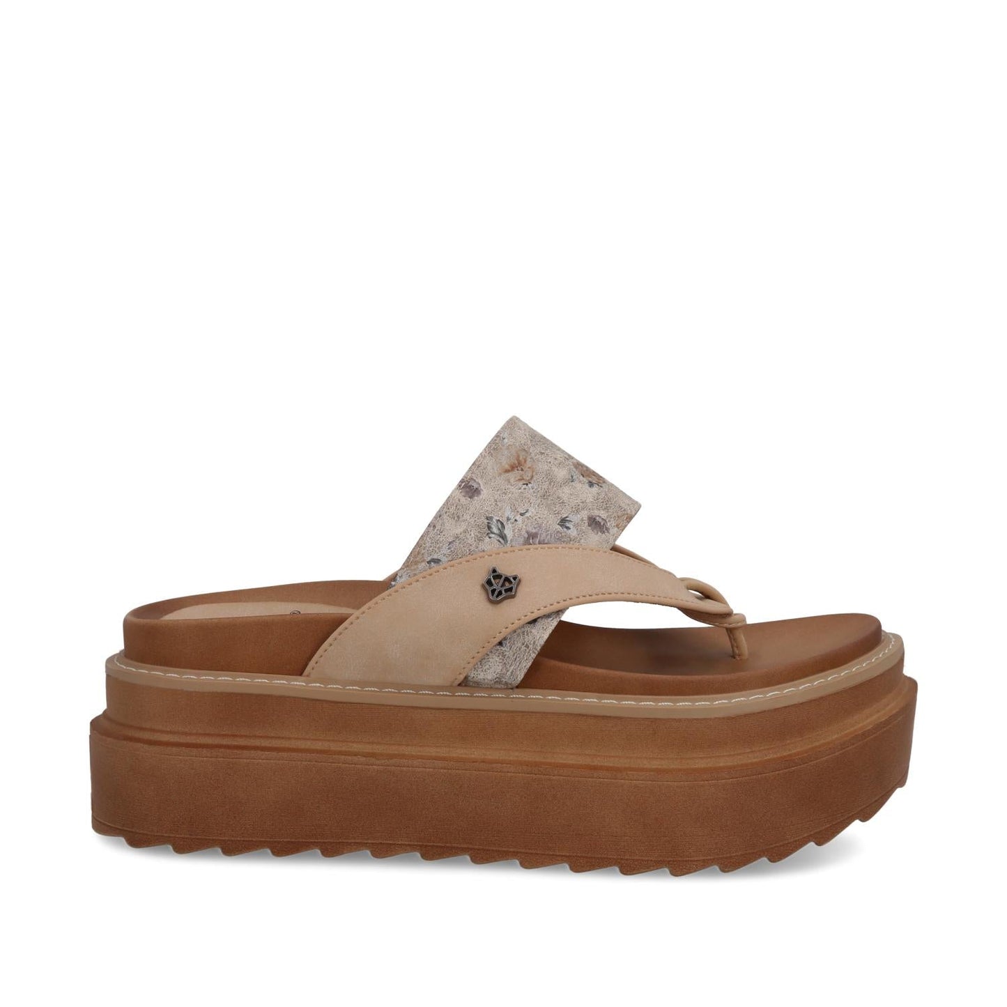 Sandalia Plataforma Camel Mujer 25234
