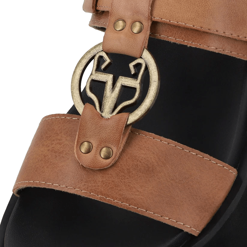 Sandalia Plataforma Camel Mujer 35186