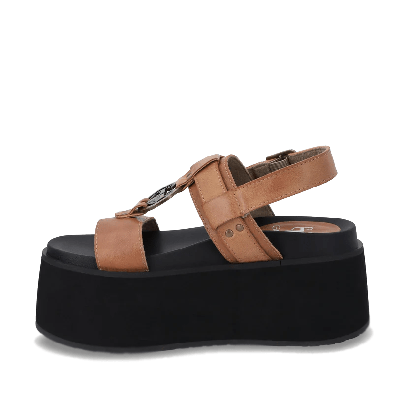 Sandalia Plataforma Camel Mujer 35186