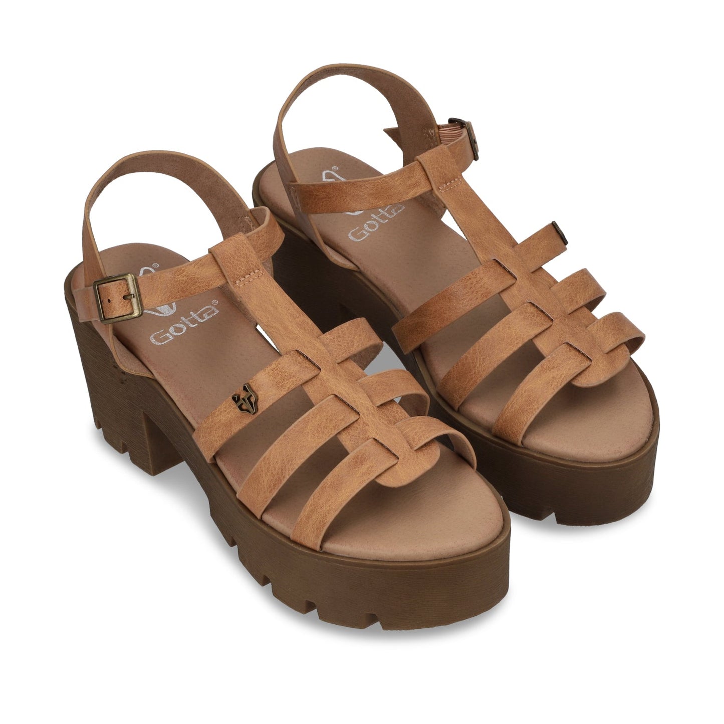 Sandalia Plataforma Camel Mujer 43023