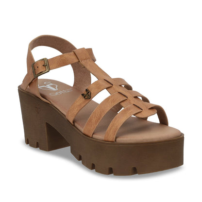 Sandalia Plataforma Camel Mujer 43023