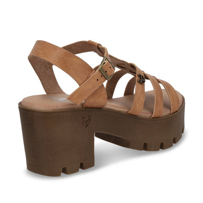 Sandalia Plataforma Camel Mujer 43023