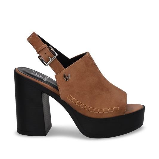 Sandalia Plataforma Camel Mujer 45962