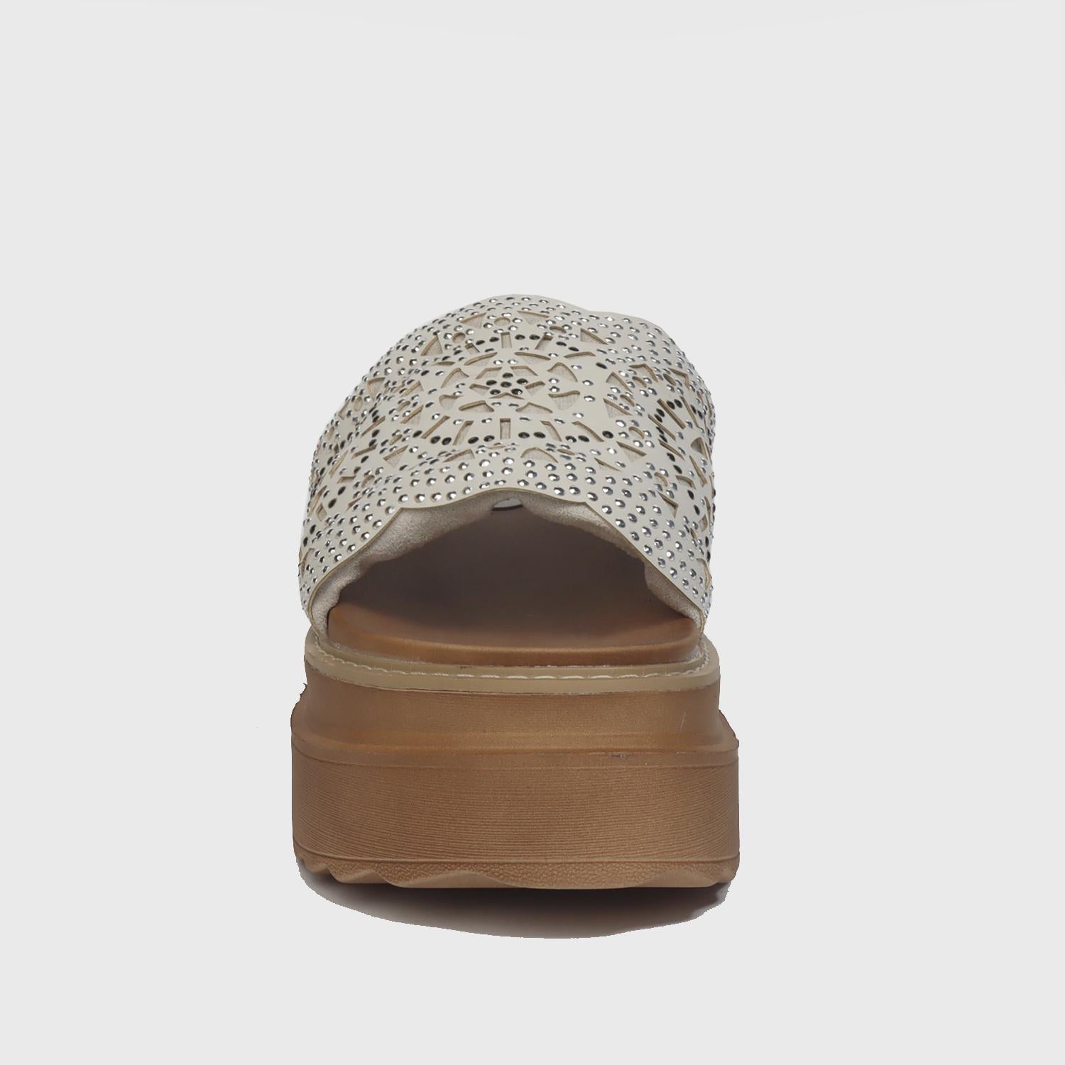 Sandalia Plataforma Crema Mujer 25230 - Gotta Mexico