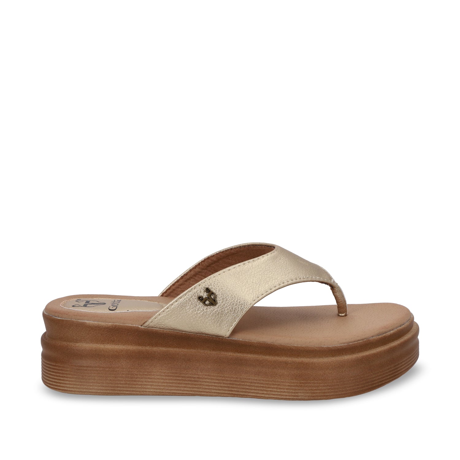 Sandalia Plataforma Dorada Mujer 43011 - Gotta Mexico