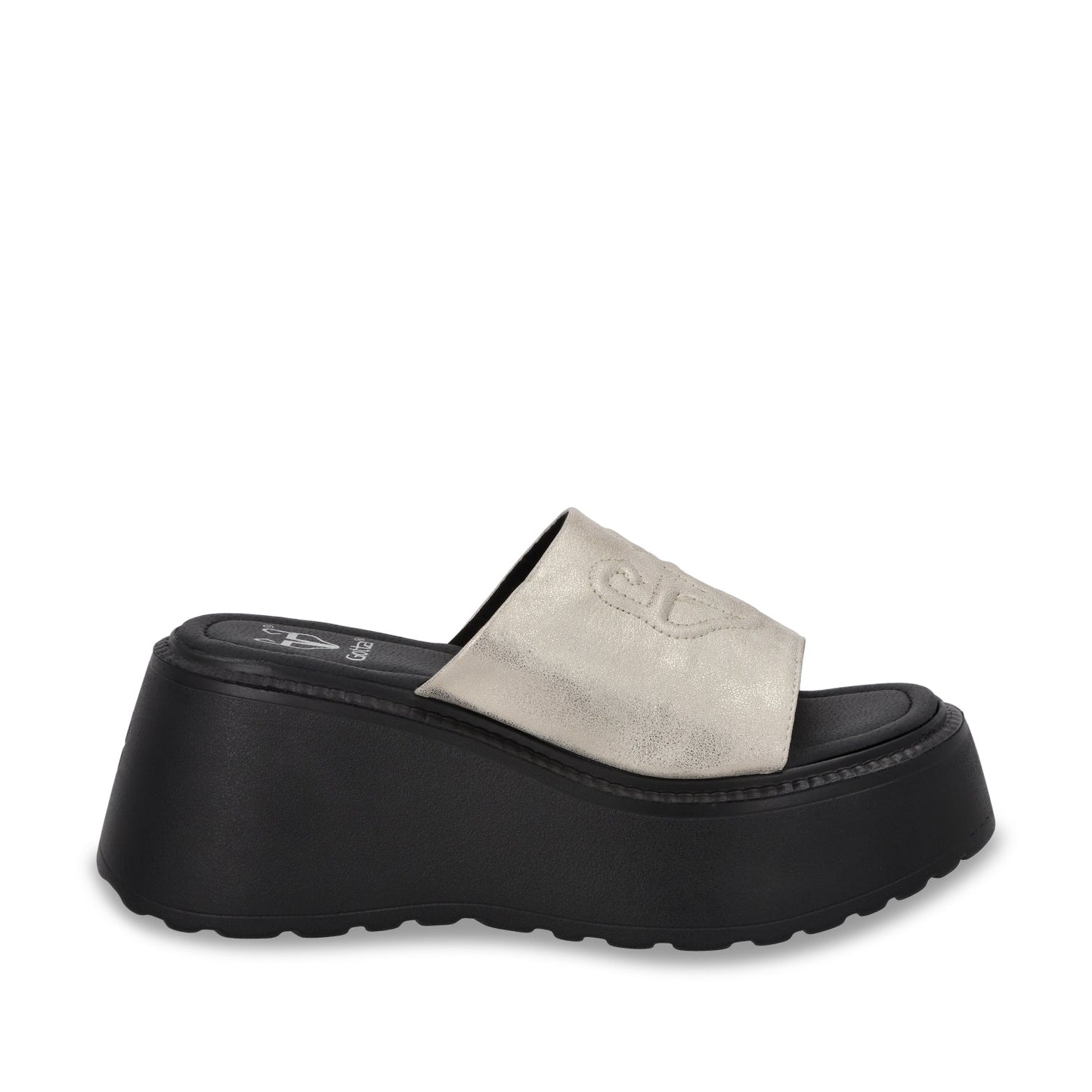 Sandalia Plataforma Dorada Mujer 53720
