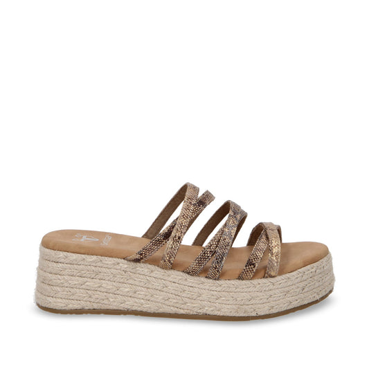 Sandalia Plataforma Dorada Mujer 55972 - Gotta Mexico