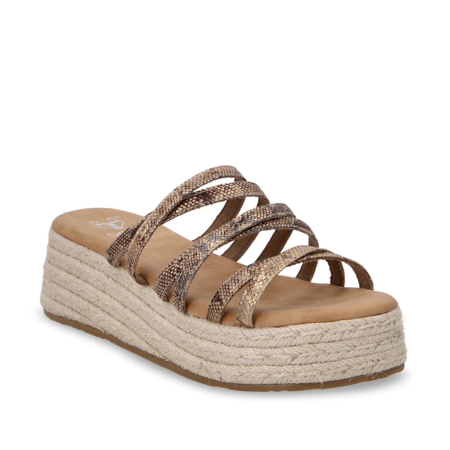 Sandalia Plataforma Dorada Mujer 55972