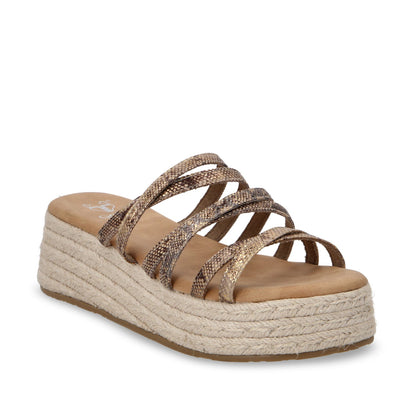 Sandalia Plataforma Dorada Mujer 55972