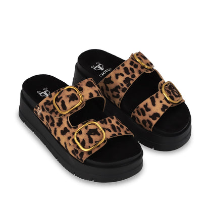 Sandalia Plataforma Leopardo Mujer 55230