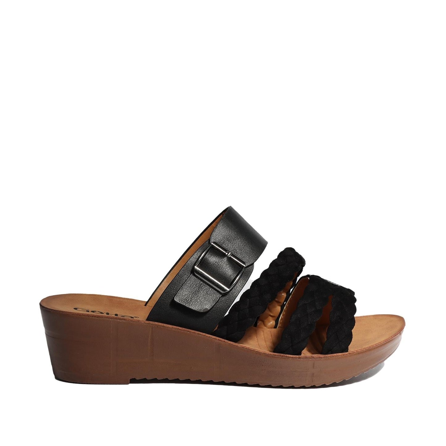 Sandalia Plataforma Negra Mujer 13223