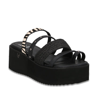 Sandalia Plataforma Negra Mujer 15617 - Gotta Mexico