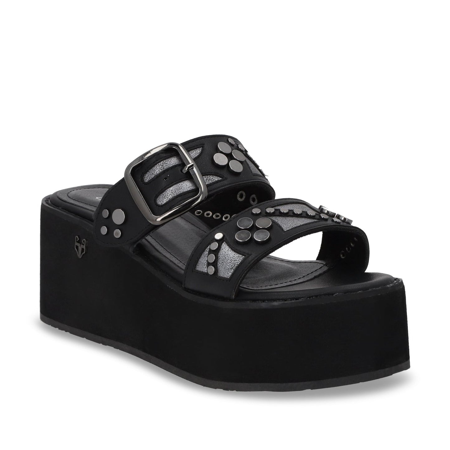 Sandalia Plataforma Negra Mujer 15620