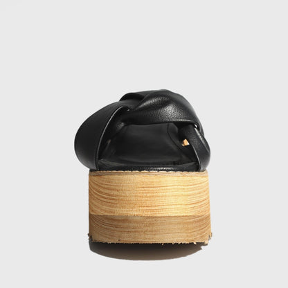 Sandalia Plataforma Negra Mujer 15627