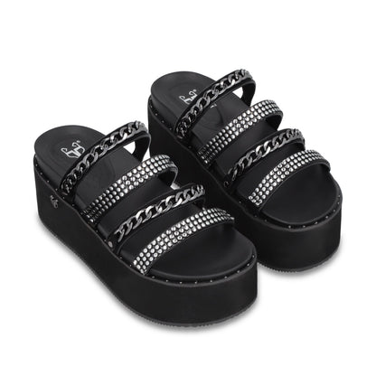 Sandalia Plataforma Negra Mujer 1566F - Gotta Mexico