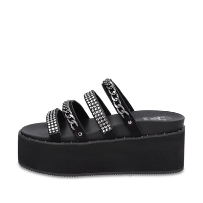 Sandalia Plataforma Negra Mujer 1566F